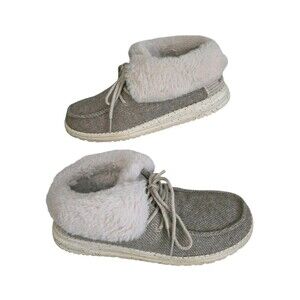 Hey Dude Britt Booties Womens Size 8 Nut Brown Lace Up Shoes Casual Comfort